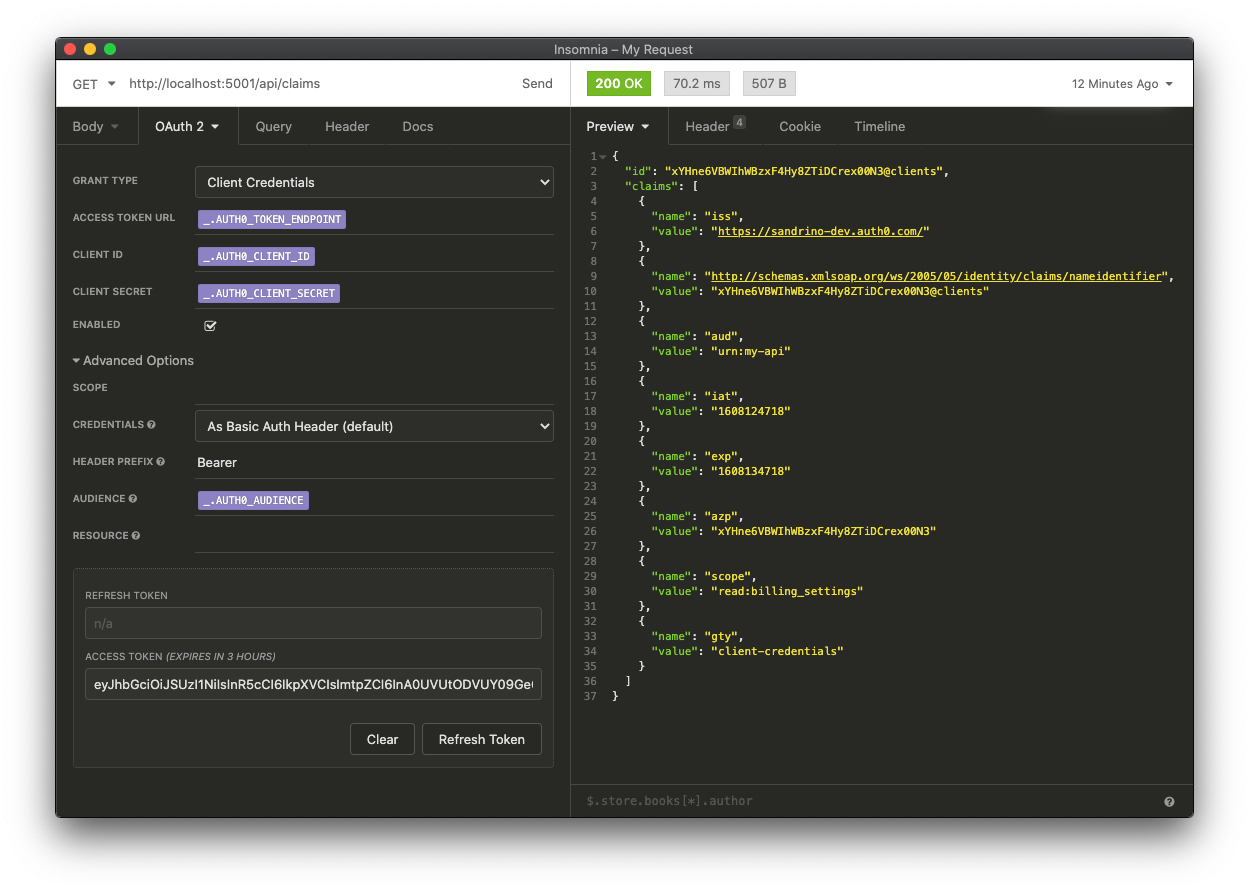 Insomnia Core: Testing APIs Secured With Auth0 – Sandrino.dev